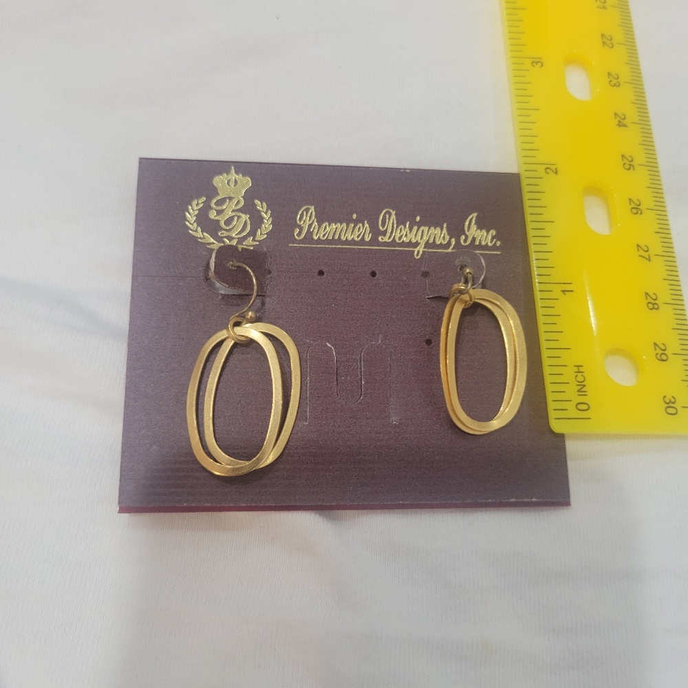 Premier Designs Gold Oval Earrings